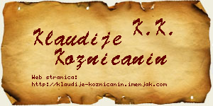 Klaudije Kozničanin vizit kartica